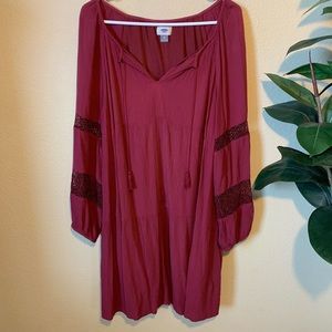 Old Navy Flowy Boho dress in Cranberry